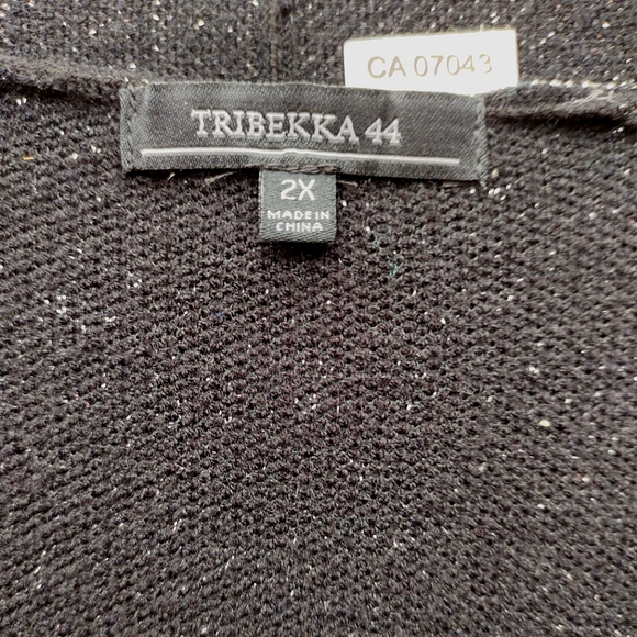 Black Metallic Silver Shimmer Long Cardigan Star Dust Ombre Sparkle - Picture 11 of 13